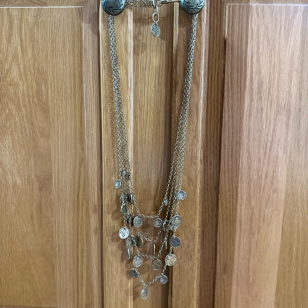 Vintage Gold Coin Pendant Necklace and Bracelet